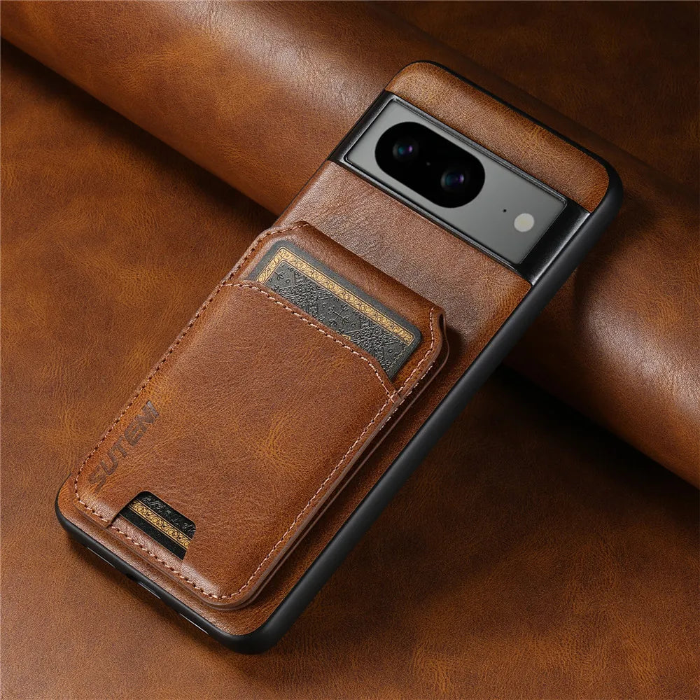 Leather Wallet Case with Card Holder for Google Pixel 8 Series - The Pixel Store