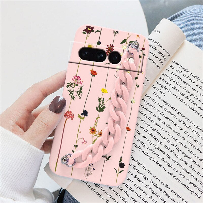 Flowers Silicone Matte Cover For Google Pixel 7 Pro - The Pixel Store