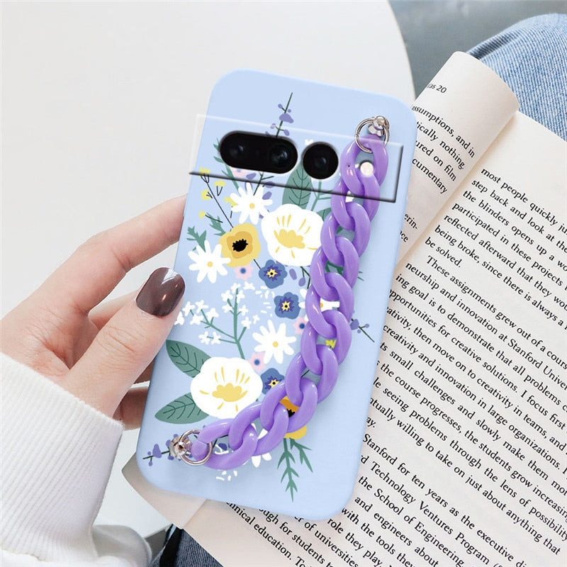 Flowers Silicone Matte Cover For Google Pixel 7 Pro - The Pixel Store