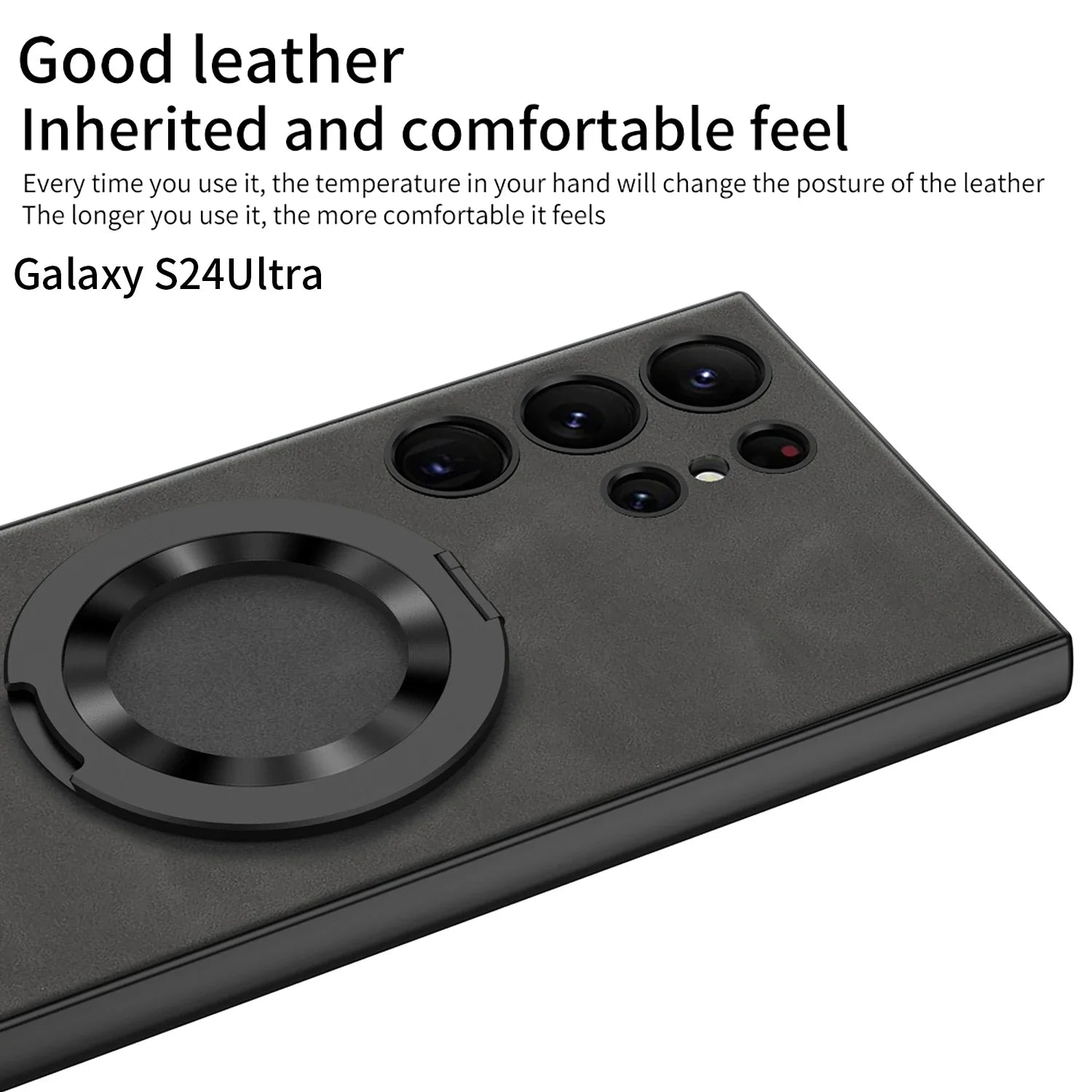 Leather Magnetic Case with Bracket For Samsung Galaxy S24 Ultra Series